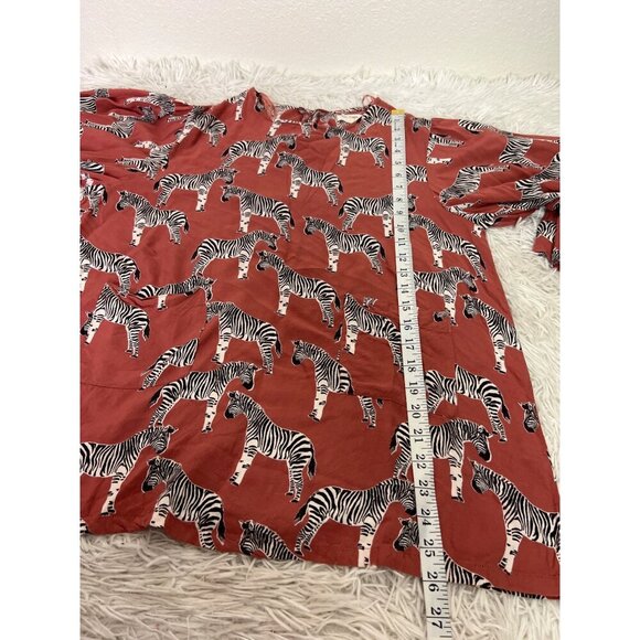 World Market L/XL Zebra Blouse Wide Sleeve Boho Viscose - Picture 8 of 9